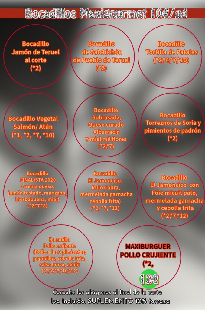 Bocadillos MaxiGourmet - El Jamoncico de las 4 esquinas